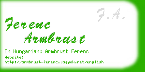 ferenc armbrust business card